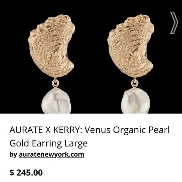 Aurate X Kerry Venus Organic Pearl Gold Earring - Picture 8 of 16